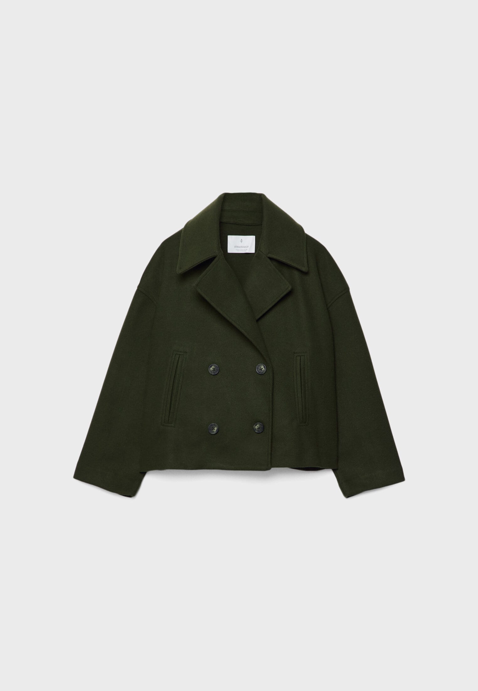 Olivia Femme Coat – Chic Short Double-Breasted Coat with Elegant Buttons & Modern Style