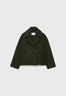Olivia Femme Coat – Chic Short Double-Breasted Coat with Elegant Buttons & Modern Style