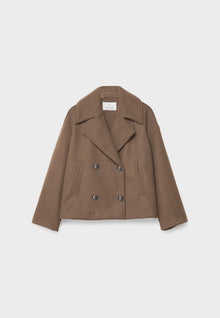 Olivia Femme Coat – Chic Short Double-Breasted Coat with Elegant Buttons & Modern Style