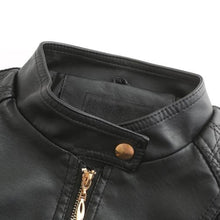 Janiyah Women's Leather Jacket – Chic Stand Collar, Zippers & Elegant Modern Style
