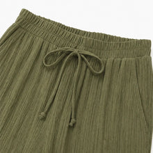 Velora – Ribbed Wide-Leg Capri Pants with Drawstring Waist & Side Slit, Plus Size 1XL–5XL