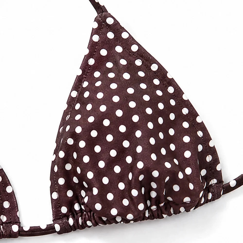 Solenya – Polka Dot Push Up Triangle Bikini Set for Women