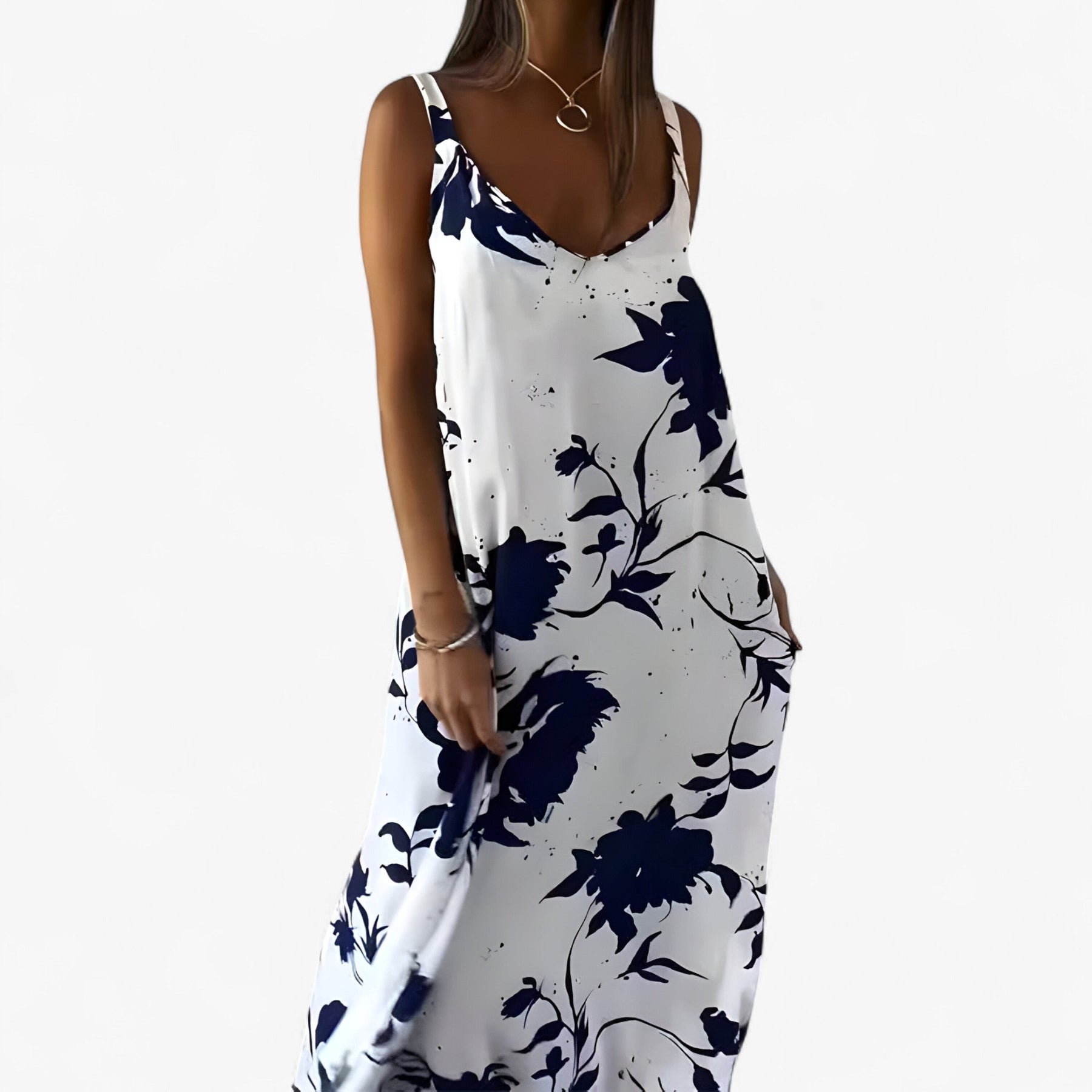 Daniela Robe Summer Woman – Sleeveless Floral Dress in Light Cotton for Sunny Days