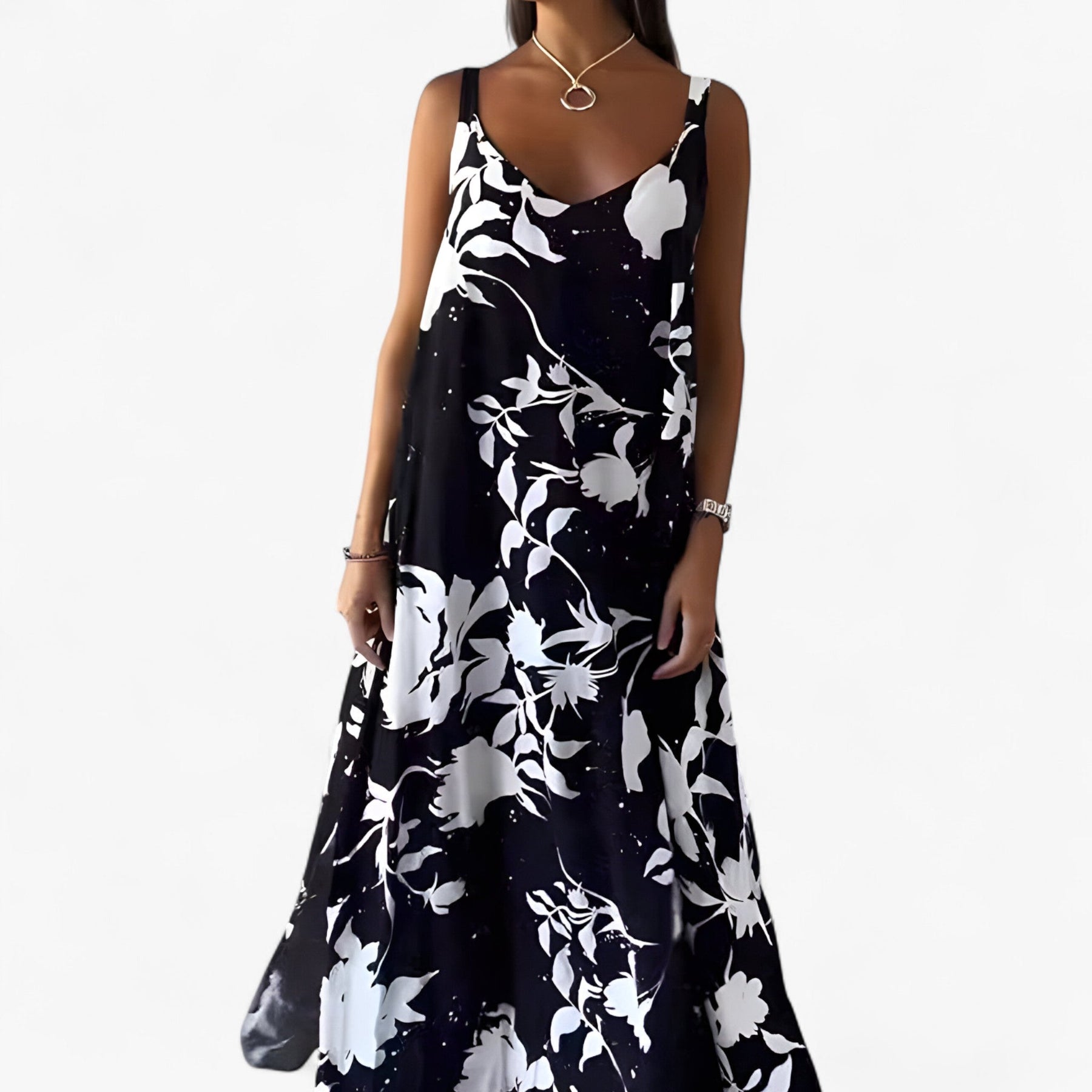 Daniela Robe Summer Woman – Sleeveless Floral Dress in Light Cotton for Sunny Days