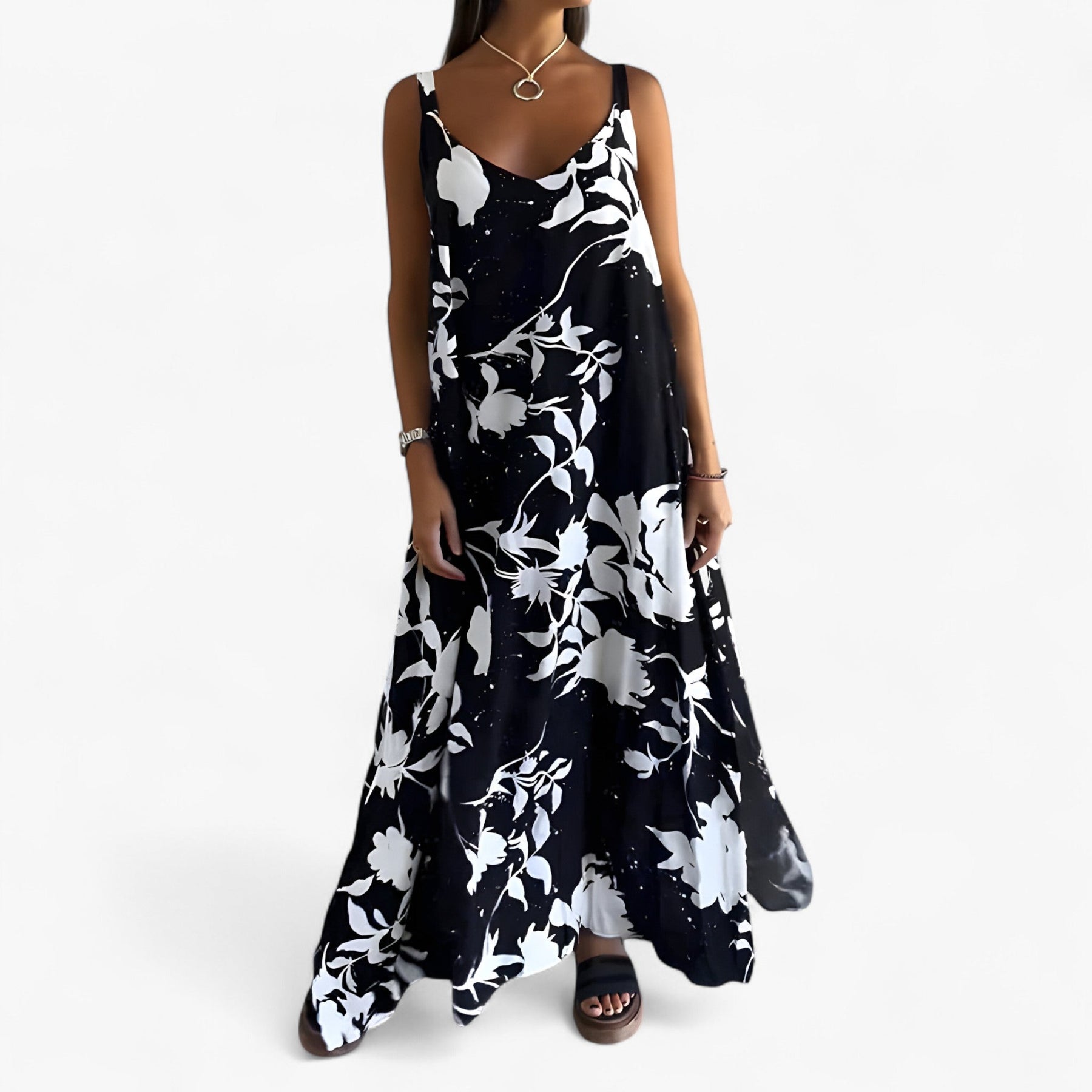 Daniela Robe Summer Woman – Sleeveless Floral Dress in Light Cotton for Sunny Days