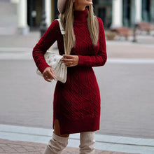Camila Robe Pull Woman – Thick Twisted Knit with Elegant Turtleneck Collar