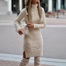 Camila Robe Pull Woman – Thick Twisted Knit with Elegant Turtleneck Collar