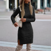 Camila Robe Pull Woman – Thick Twisted Knit with Elegant Turtleneck Collar