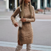 Camila Robe Pull Woman – Thick Twisted Knit with Elegant Turtleneck Collar