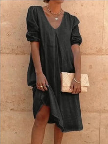 Midi Dress Woman Fanny – Elegant Summer Dress with Flattering Cut & Breathable Comfort
