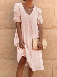 Midi Dress Woman Fanny – Elegant Summer Dress with Flattering Cut & Breathable Comfort