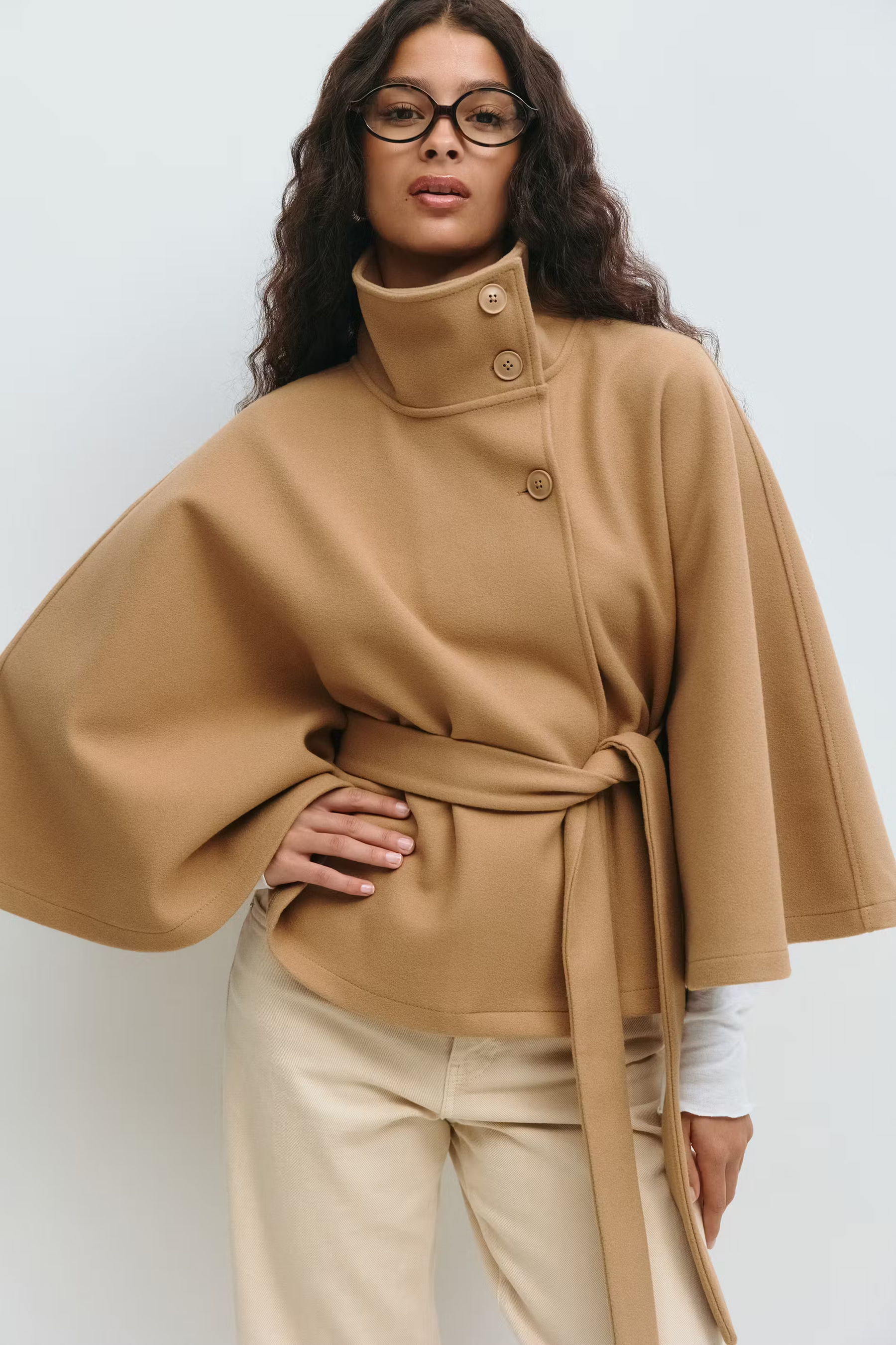 Lilia Milano Women's Dress with Batwing Sleeves – Thick Warm Polyester Coat with Elegant Modern Design