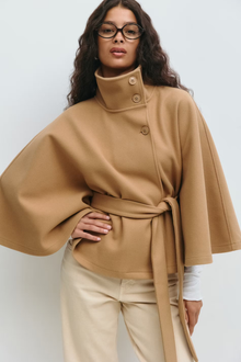 Lilia Milano Women's Dress with Batwing Sleeves – Thick Warm Polyester Coat with Elegant Modern Design