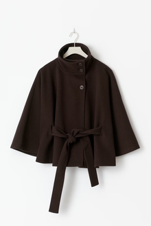 Lilia Milano Women's Dress with Batwing Sleeves – Thick Warm Polyester Coat with Elegant Modern Design