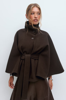 Lilia Milano Women's Dress with Batwing Sleeves – Thick Warm Polyester Coat with Elegant Modern Design