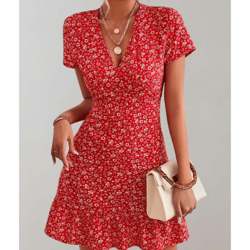 Daria Robe Florale Femme – Fluid Hem, V Neckline and Discreet Waist by Looksy