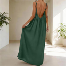 Rowena Maxi Dress for Women – Backless, Adjustable Straps & Fluid A-Line Cut Solid Summer