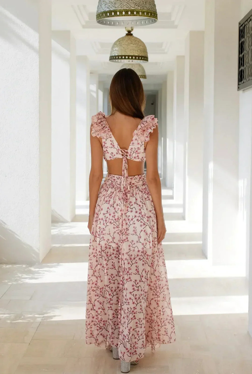 Bea Maxi Dress Woman – Floral Print, Ruffles & Airy Summer Elegance