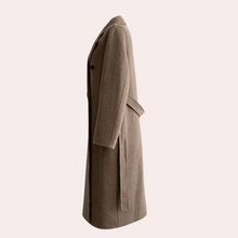 Amelia Women's Winter Long Coat – Elegant Double-Breasted with Warm Lining