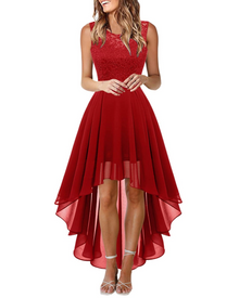 Drel Women's Dress – Sleeveless Long Lace Dress with Round Neck Bohemian Chic Elegant