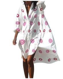 Naïa Women's Kimono Dress – Long Bohemian Fluid Caftan Japanese & Moroccan Style Beach Cover-Up