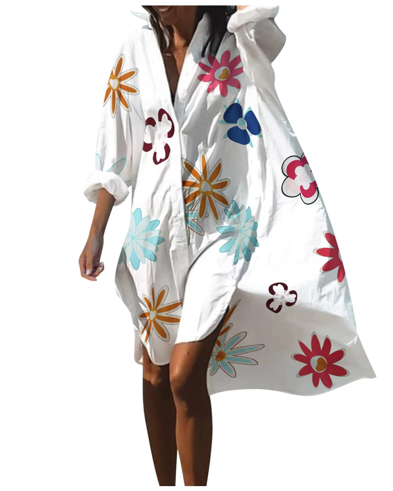 Naïa Women's Kimono Dress – Long Bohemian Fluid Caftan Japanese & Moroccan Style Beach Cover-Up