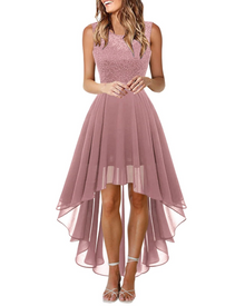 Drel Women's Dress – Sleeveless Long Lace Dress with Round Neck Bohemian Chic Elegant