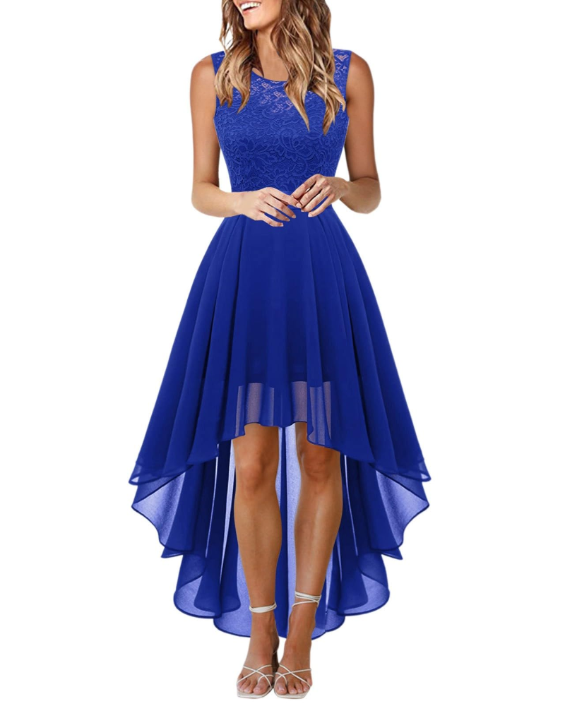 Drel Women's Dress – Sleeveless Long Lace Dress with Round Neck Bohemian Chic Elegant