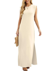 Tulip Long Dress for Women – Sleeveless, Round Neck & Pockets, Elegant Flowing Summer