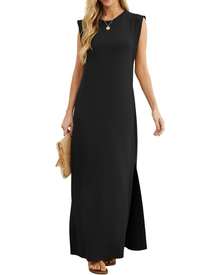 Tulip Long Dress for Women – Sleeveless, Round Neck & Pockets, Elegant Flowing Summer