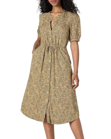 Georgie Midi Dress for Women – Fluid Viscose, Adjustable Waist & Elegant A-Line Cut