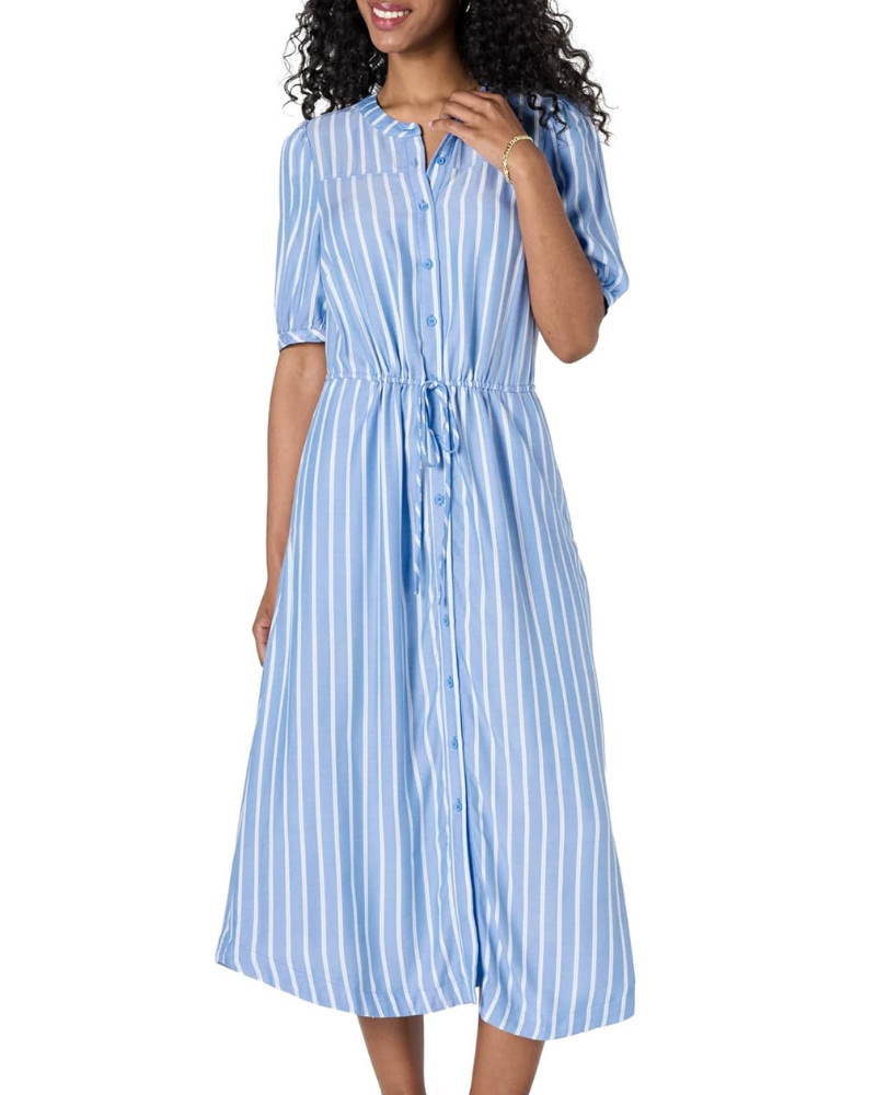 Georgie Midi Dress for Women – Fluid Viscose, Adjustable Waist & Elegant A-Line Cut