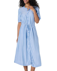 Georgie Midi Dress for Women – Fluid Viscose, Adjustable Waist & Elegant A-Line Cut