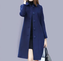 Analia Women's Elegant Coat – Long Classic with Chic Collar, Buttons & Comfortable Fit