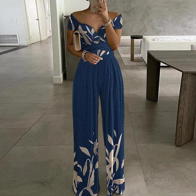 Combinaison Femme Leah – Elegant Off-Shoulder Jumpsuit with Wide Legs & Waist Belt