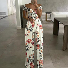 Combinaison Femme Leah – Elegant Off-Shoulder Jumpsuit with Wide Legs & Waist Belt