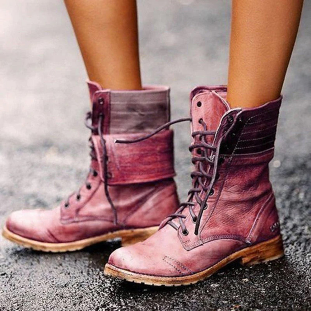 Ambre Women's Ankle Boots – Elegant & Comfortable Leather Lace-Up Ankle Boots with Modern Style