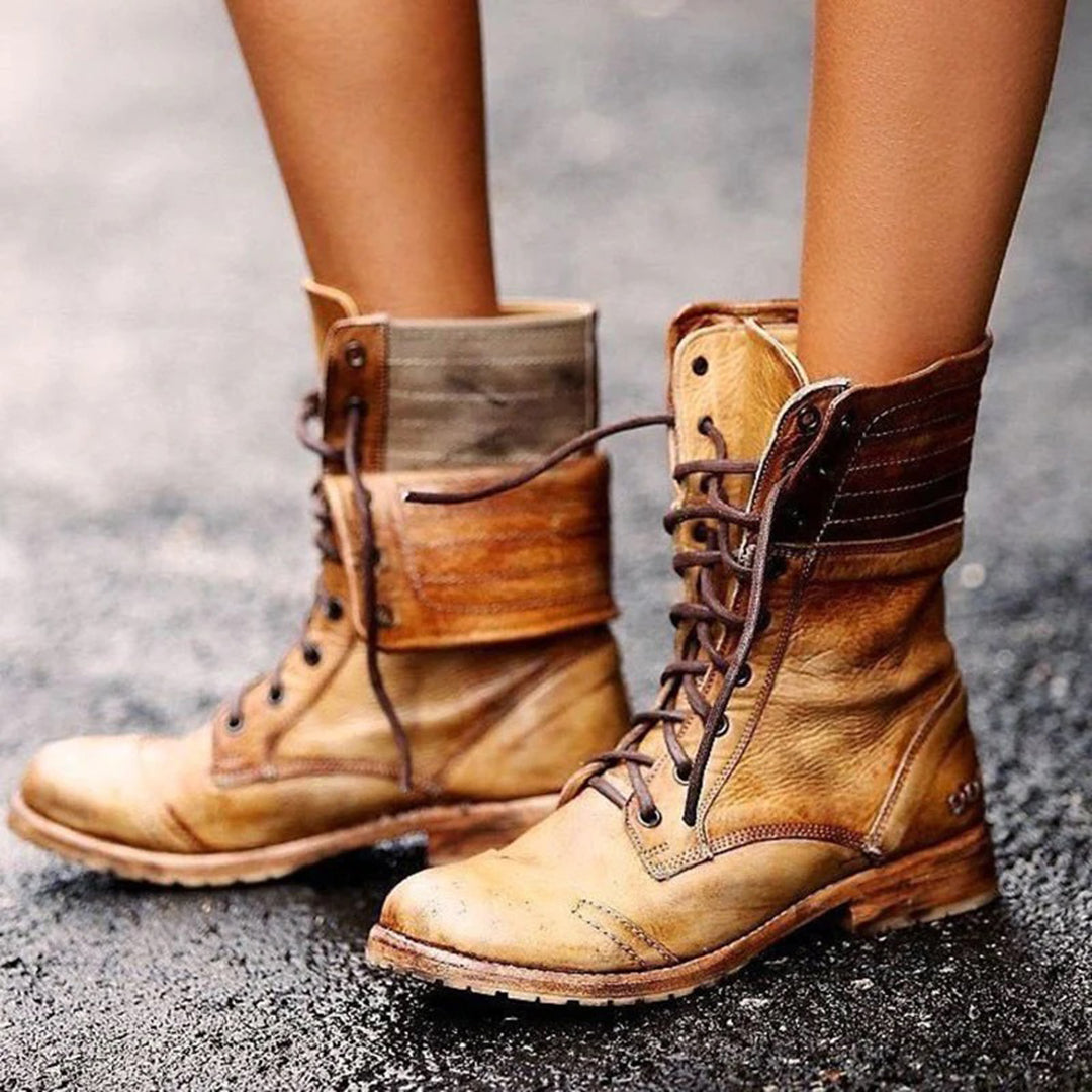 Ambre Women's Ankle Boots – Elegant & Comfortable Leather Lace-Up Ankle Boots with Modern Style