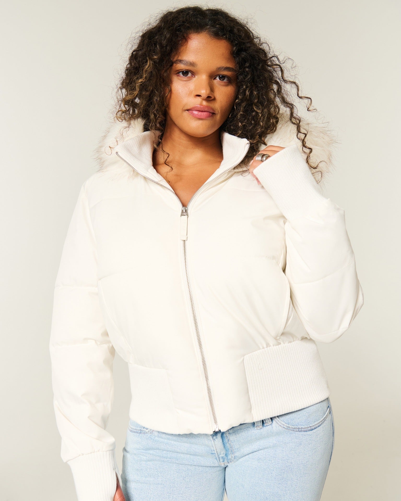 Helena Winter Coat for Women – Warm Jacket with Removable Hood and Elegant Fur Collar