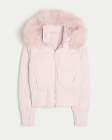 Helena Winter Coat for Women – Warm Jacket with Removable Hood and Elegant Fur Collar