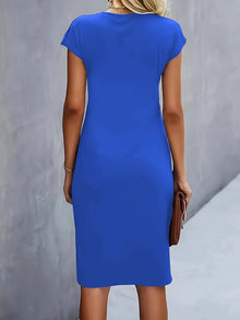 Mylène Midi Dress Woman – Elegant Flattering Cut & Round Neck, Available in Several Colors