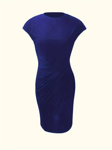 Mylène Midi Dress Woman – Elegant Flattering Cut & Round Neck, Available in Several Colors