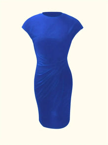 Mylène Midi Dress Woman – Elegant Flattering Cut & Round Neck, Available in Several Colors