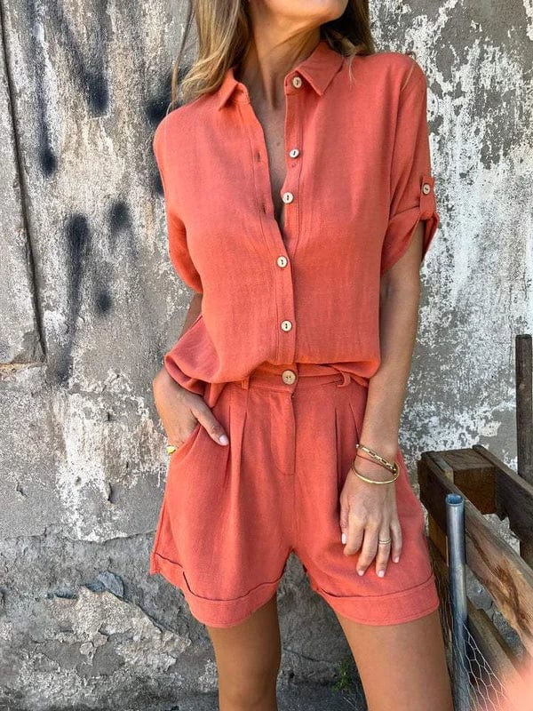 Lyca Women's Summer Ensemble – Casual Set in Light & Comfortable Linen for Hot Days
