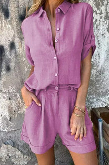 Lyca Women's Summer Ensemble – Casual Set in Light & Comfortable Linen for Hot Days