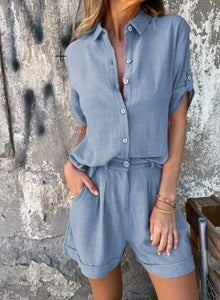 Lyca Women's Summer Ensemble – Casual Set in Light & Comfortable Linen for Hot Days