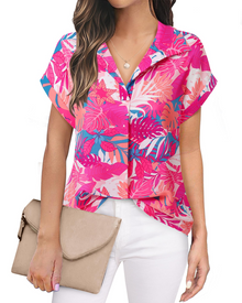 Eluna Women's Shirt – Elegant V-Neck Flowing Chiffon Blouse for Business Casual