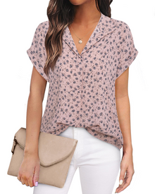 Eluna Women's Shirt – Elegant V-Neck Flowing Chiffon Blouse for Business Casual