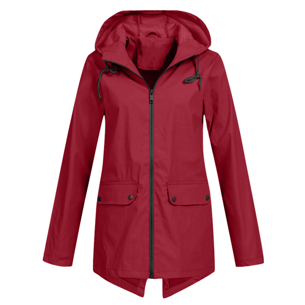 Daphne Long Coat Women Waterproof – Lightweight with Adjustable Hood for Rain