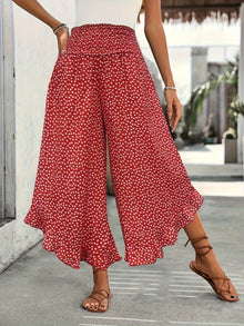 Floravia Women's Pants – High Waist Flowing Pants with Chic and Comfortable Floral Print